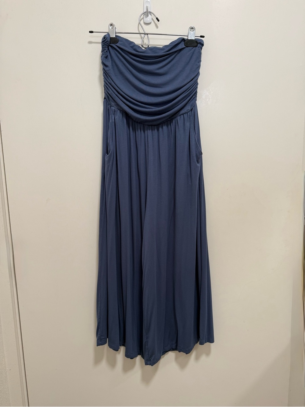 Mahina Blue Strapless Wide Leg Jumpsuit Size Small